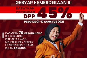 Gebyar kemerdekaan RI, dapatkan potongan DPP 45%